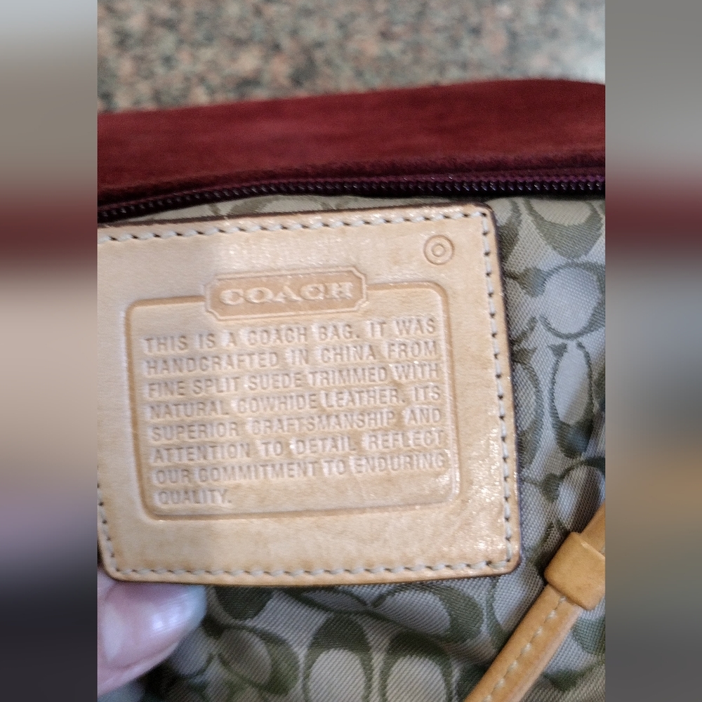 COACH 1941 Large Oxblood Suede Leather Wristlet Clutch Purse - Picture 6 of 16
